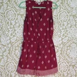 Lucky Brand Red Patterned Romper Sz M